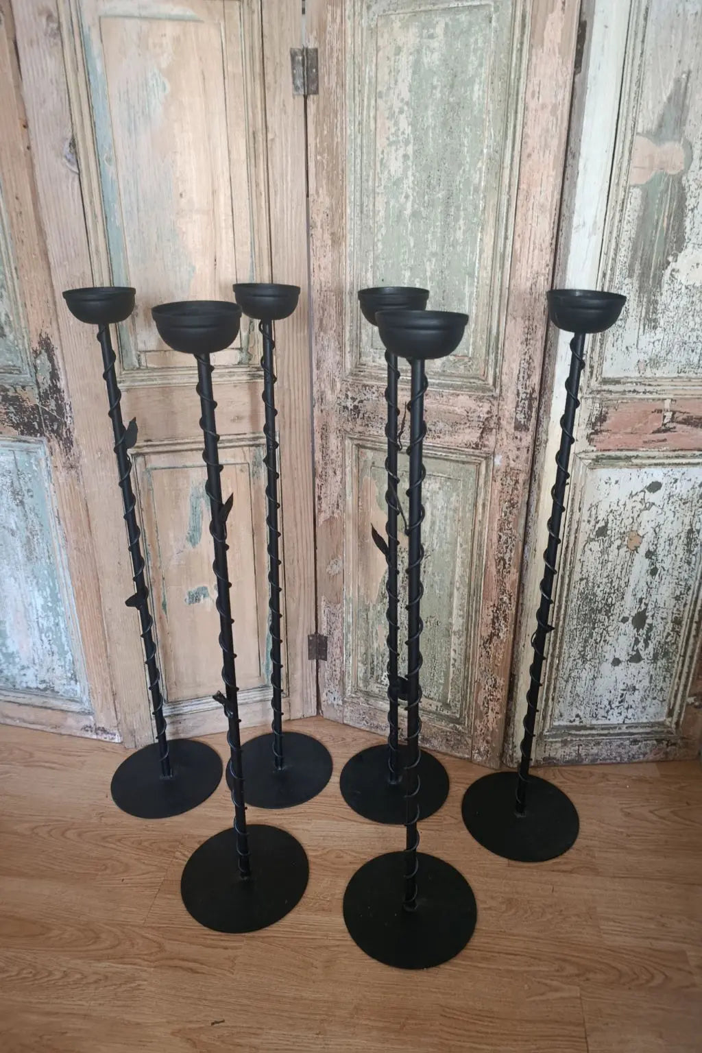 Candelabros de Fierro Artesanales - Con y Sin Hojitas