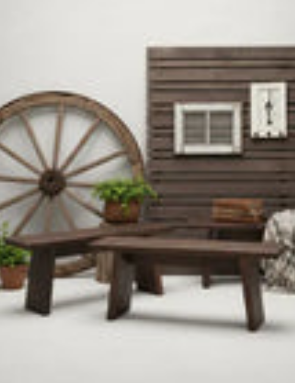 Bancas de Madera Noble Rescatada - Exterior/Comedor
