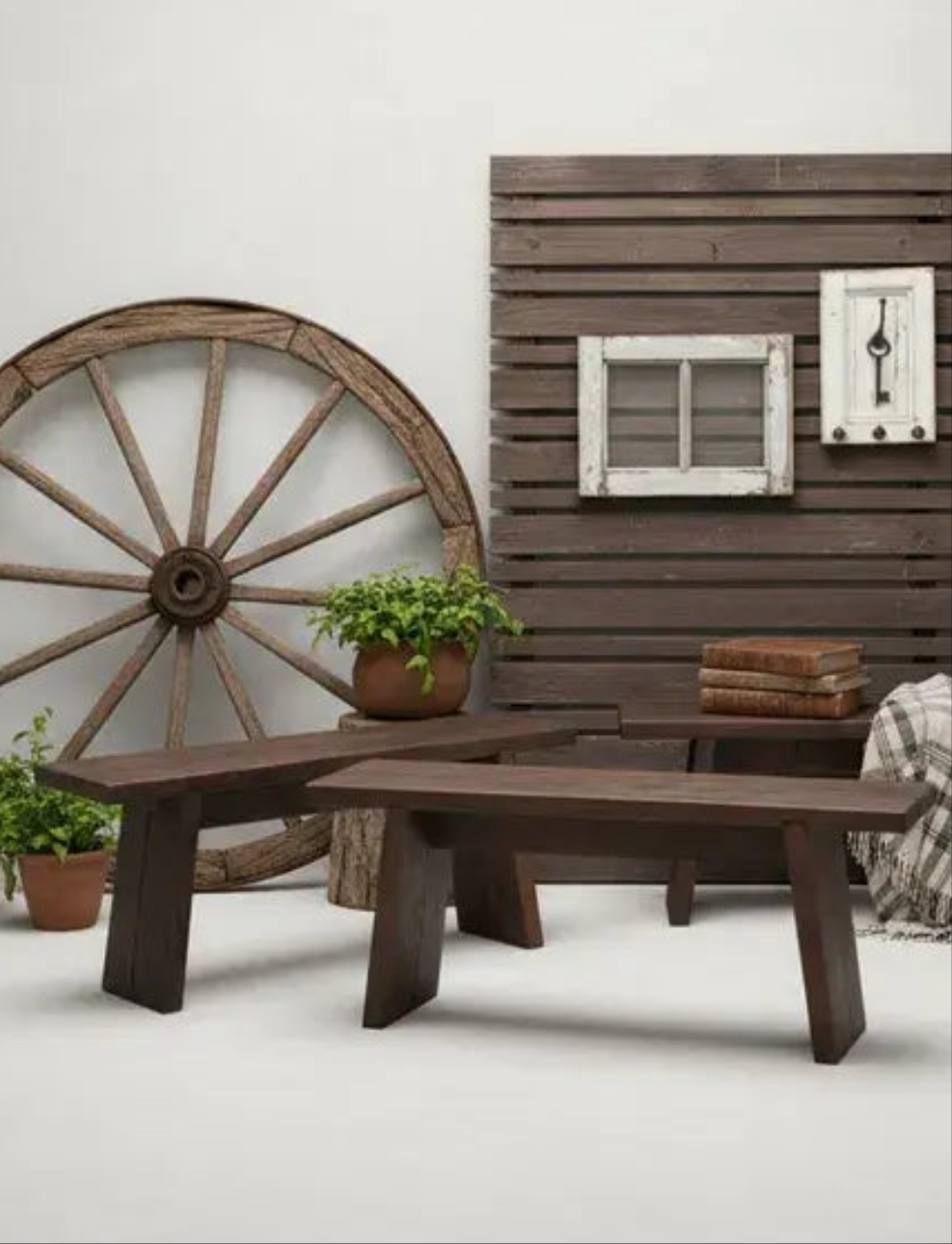 Bancas de Madera Noble Rescatada - Exterior/Comedor