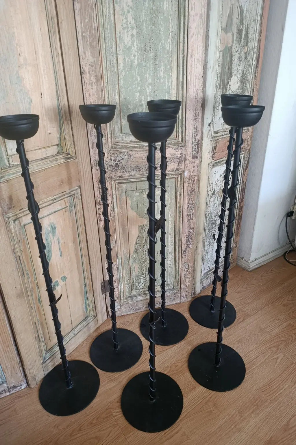 Candelabros de Fierro Artesanales - Con y Sin Hojitas