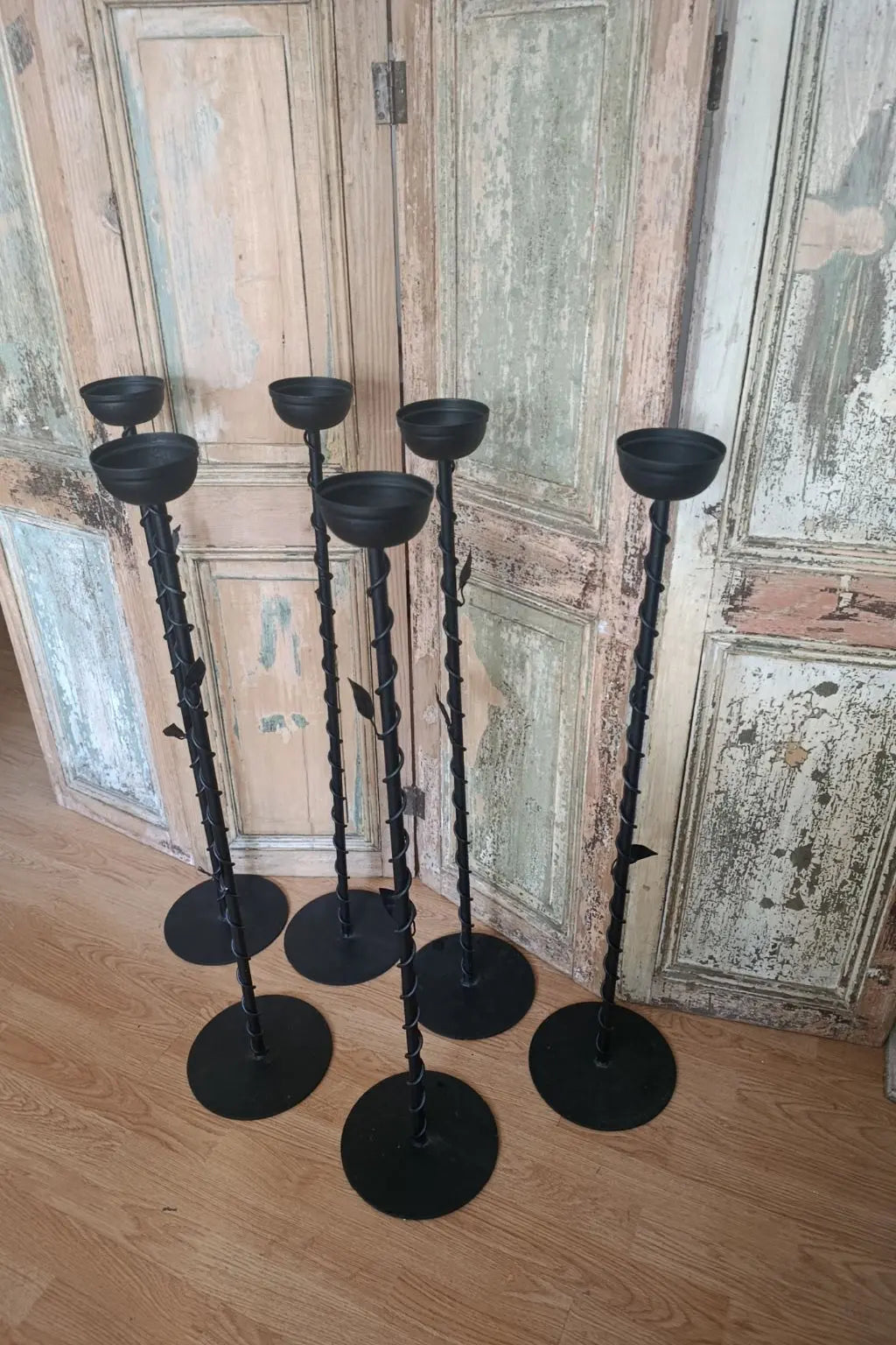 Candelabros de Fierro Artesanales - Con y Sin Hojitas