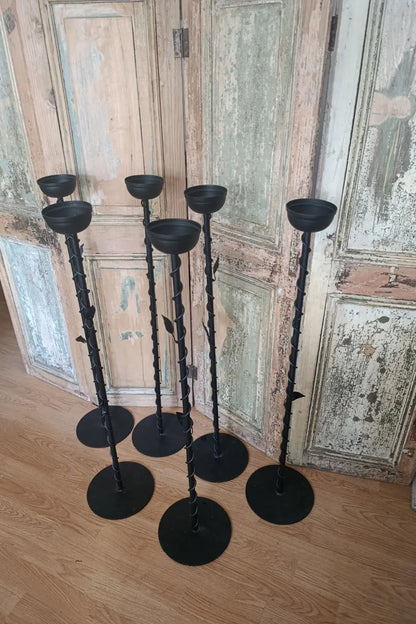 Candelabros de Fierro Artesanales - Con y Sin Hojitas