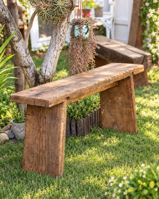 Bancas de Madera Noble Rescatada - Exterior/Comedor
