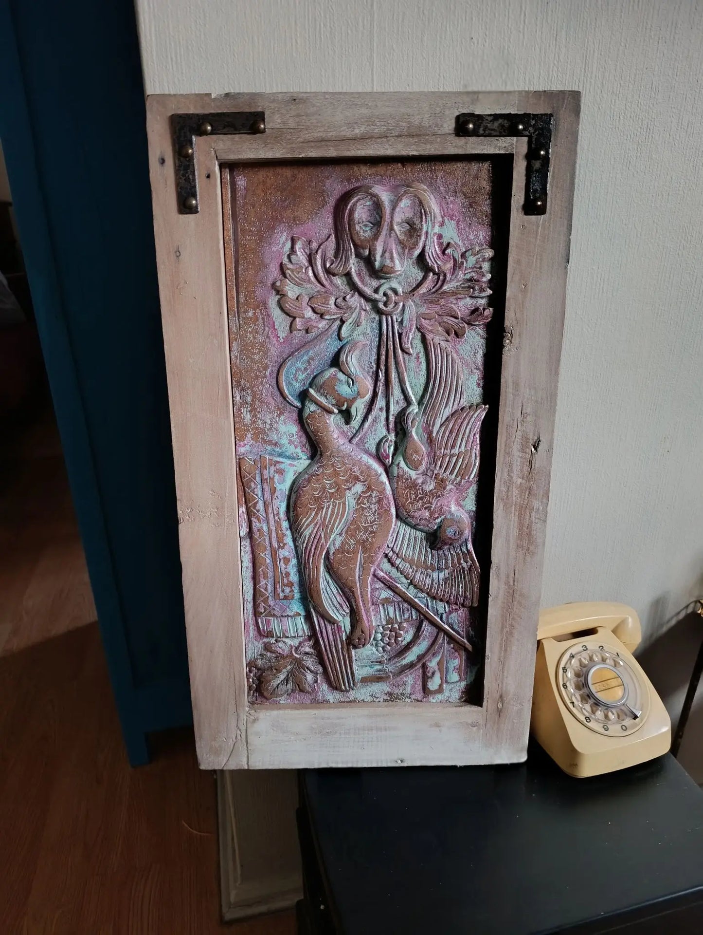 Cuadro Decorativo Tallado a Mano Rescatado 35x65cm