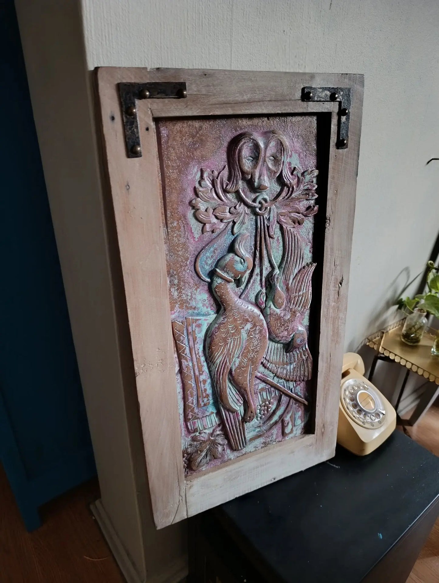 Cuadro Decorativo Tallado a Mano Rescatado 35x65cm