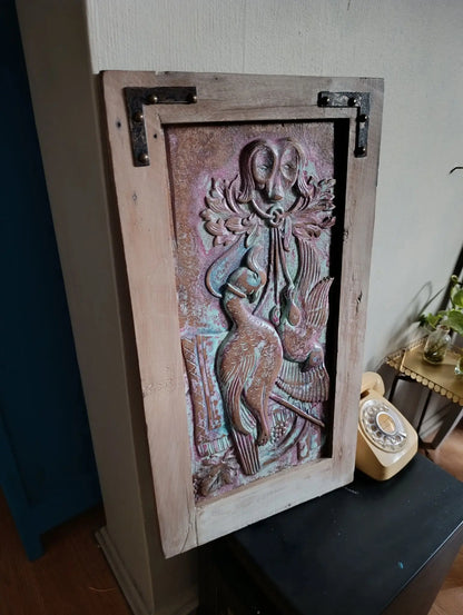 Cuadro Decorativo Tallado a Mano Rescatado 35x65cm