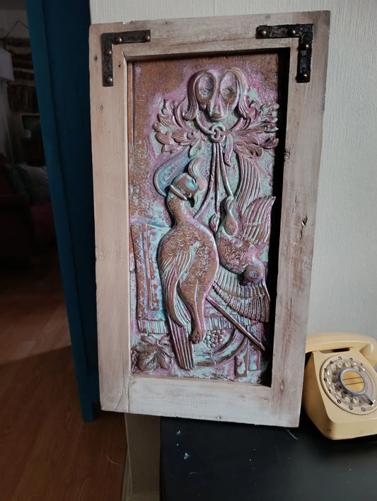 Cuadro Decorativo Tallado a Mano Rescatado 35x65cm