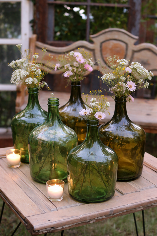 Damajuana / Botellón antiguo verde – Pieza decorativa vintage