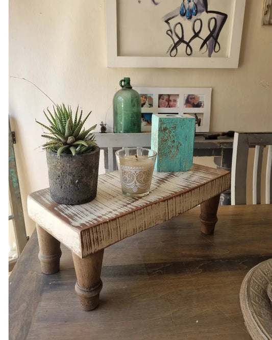 Elevador de mesa de madera recuperada