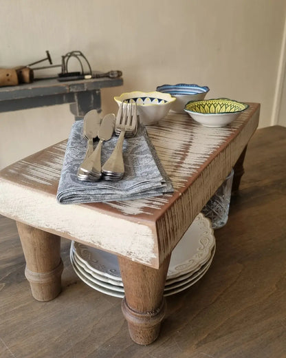 Elevador de mesa de madera recuperada