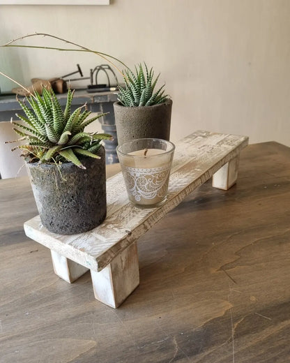 Elevadores de mesa rústicos / Mini banquito