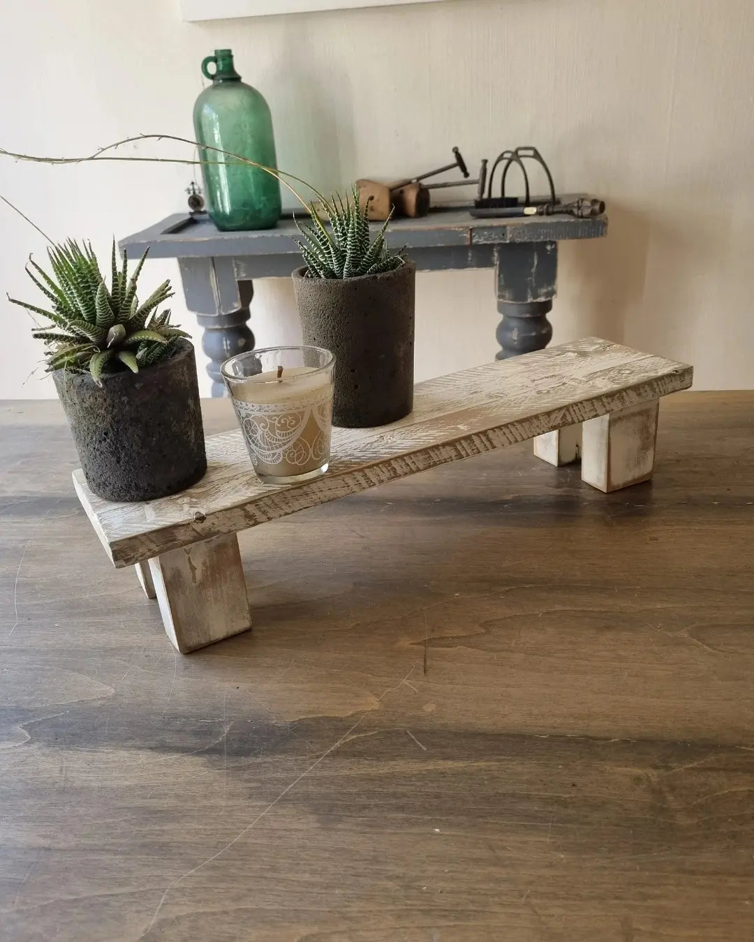 Elevadores de mesa rústicos / Mini banquito