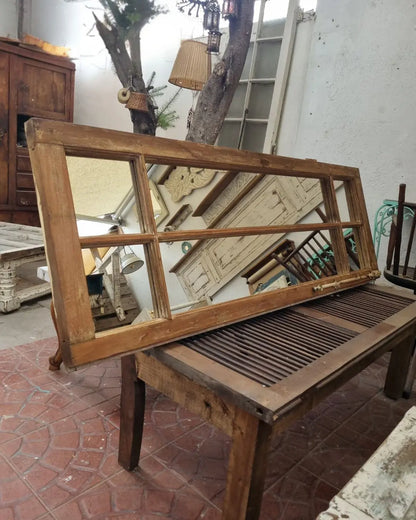 Espejo marco de antigua ventana de madera