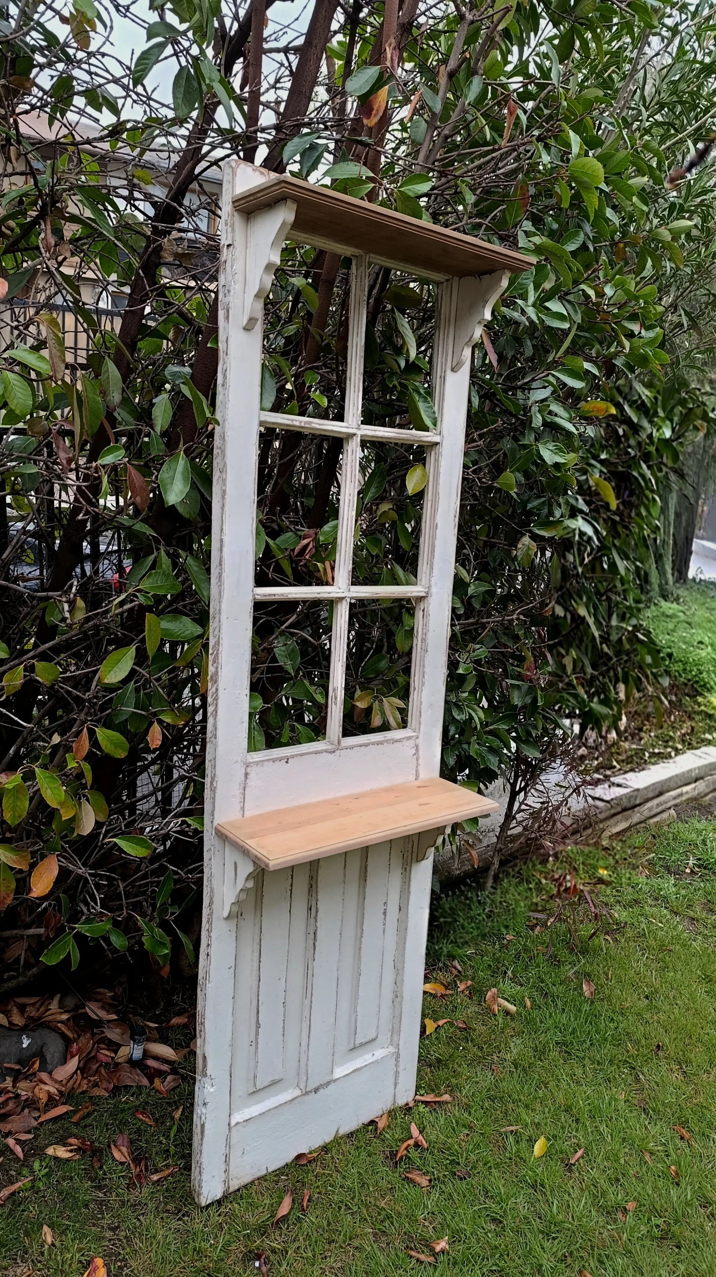 Mueble de Entrada Vintage - Antigua Puerta con 2 Repisas