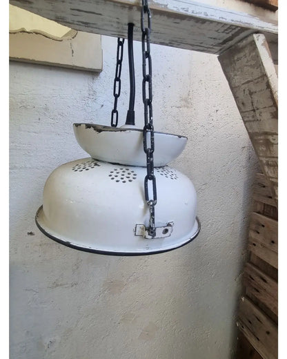 Lampara colgante de antiguo colador