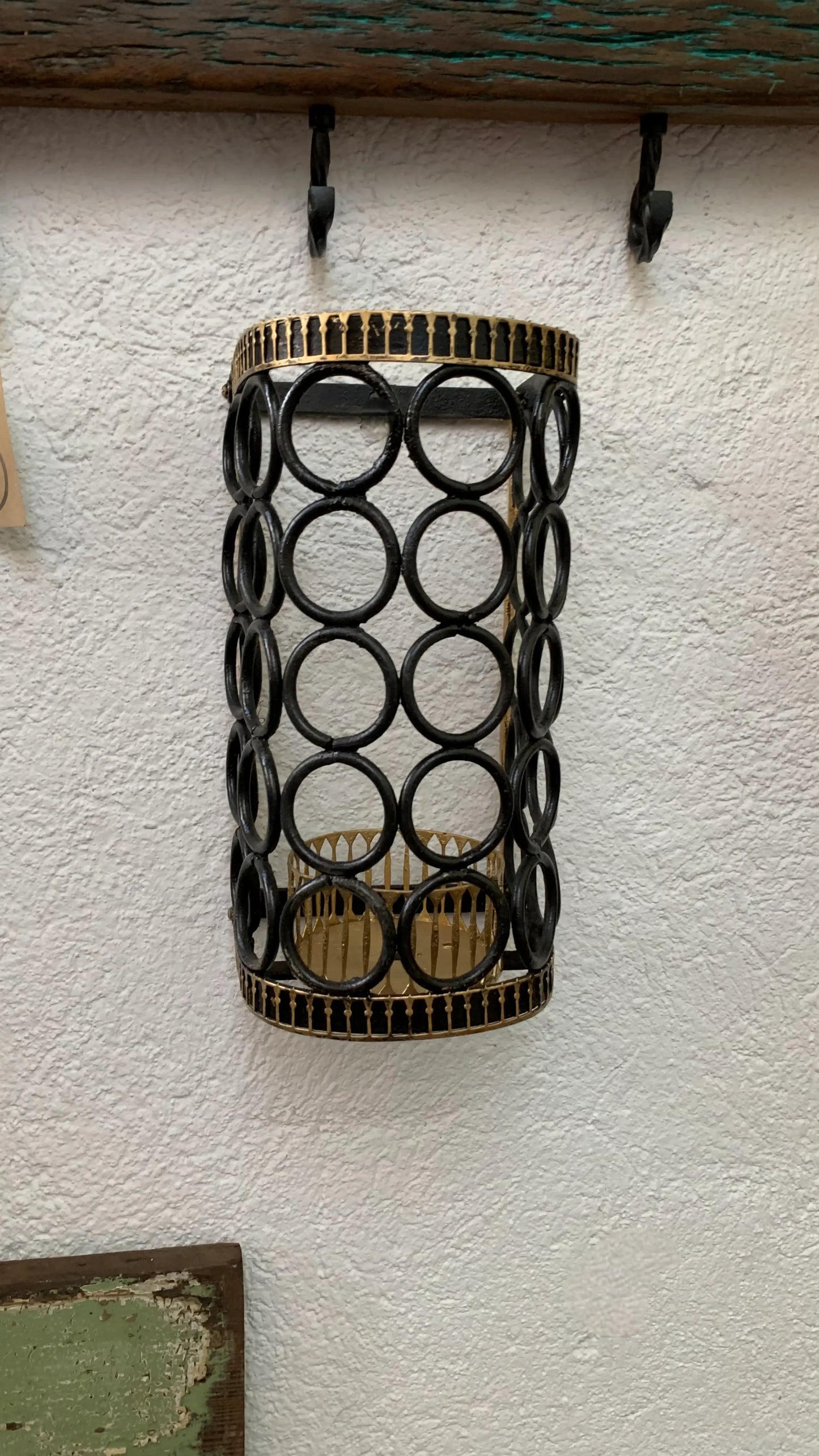 Lámpara de Pared Aros — Negro y Dorado (par)