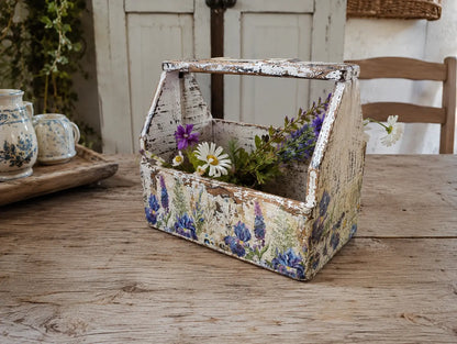 Lustrín Vintage Floral de Madera Decapada decorativo