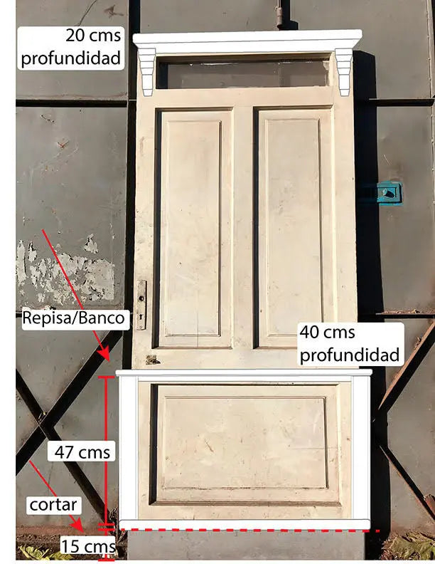 Puerta Perchero con Cajón y Repisa - Madera Noble Rescatada