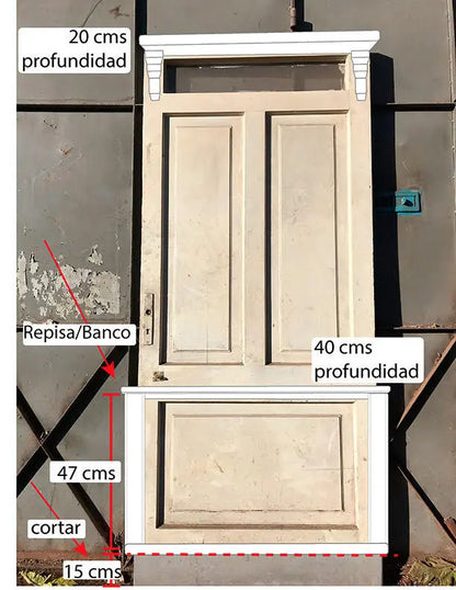 Puerta Perchero con Cajón y Repisa - Madera Noble Rescatada