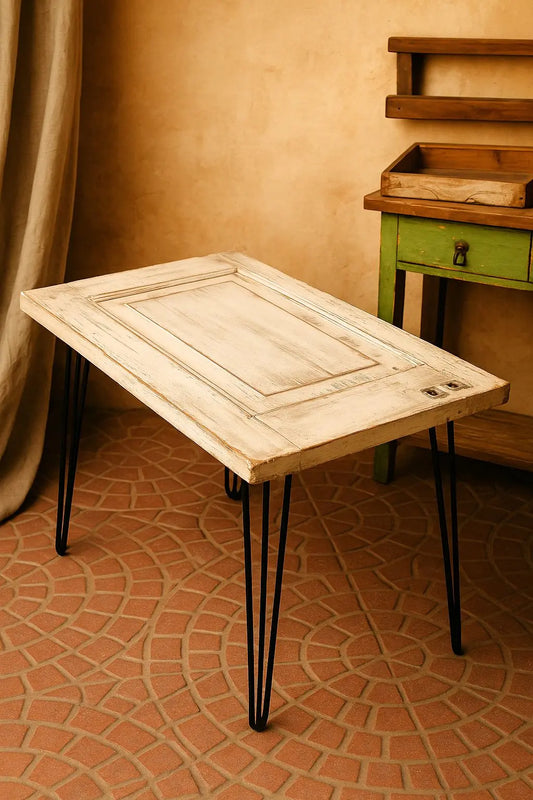 Mesa comedor Rauli 90x60cm patas Hairpin industrial moderna