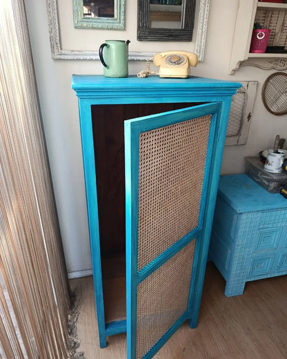 Mueble vintage completo junco madera restaurada 25kg
