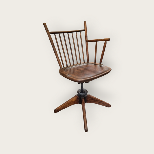 Silla Giratoria Vintage de madera recuperada