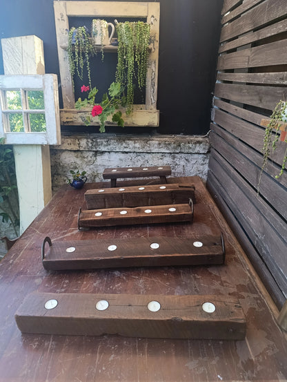 Portavelas Rústico de Madera de Demolición