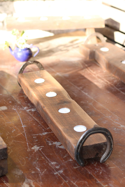 Portavelas Rústico de Madera de Demolición