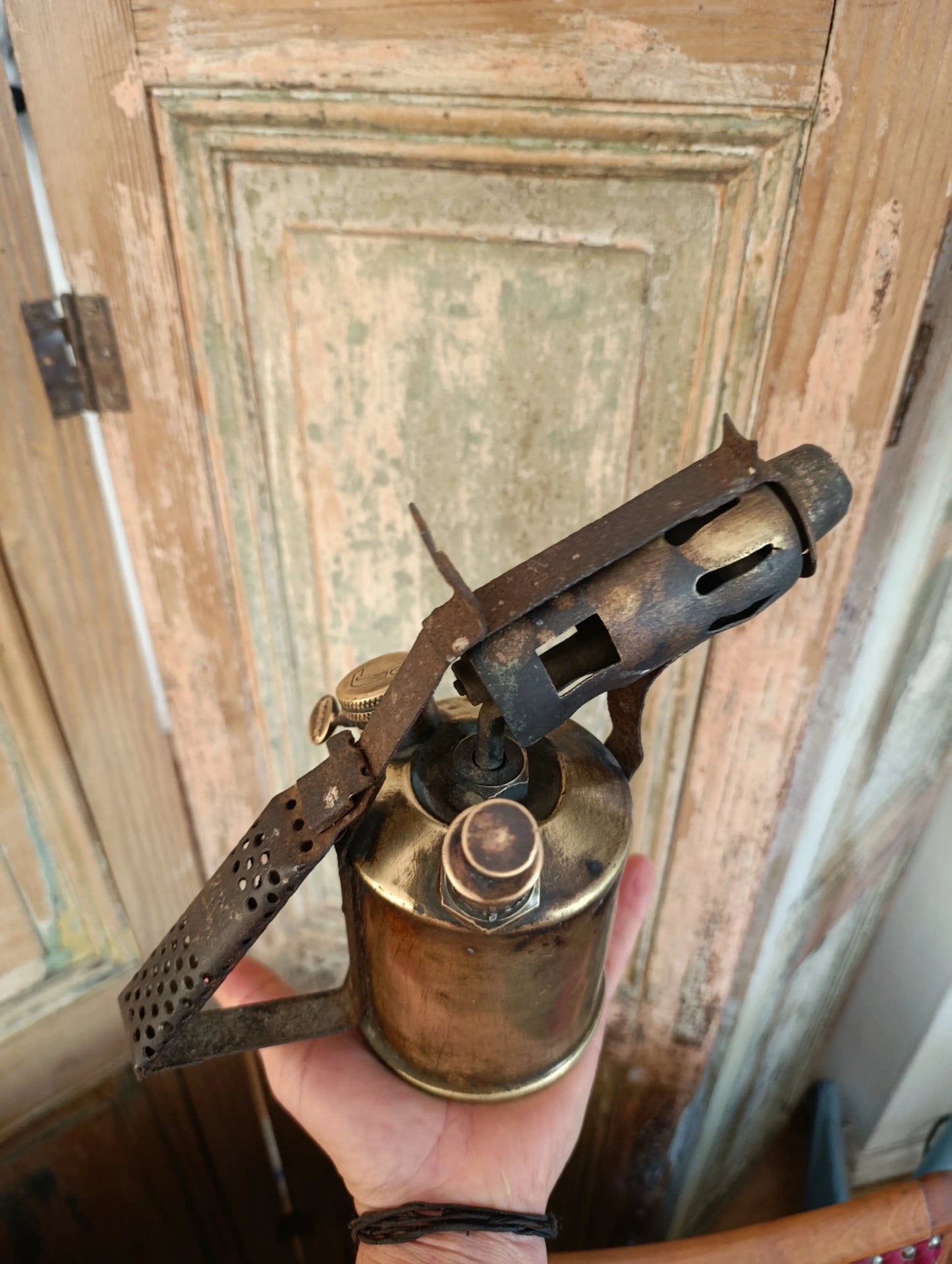 Antiguo Soplete de Bronce – Pieza Decorativa Vintage