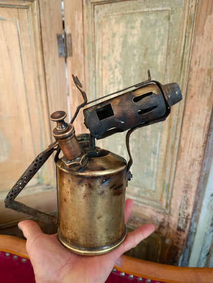 Antiguo Soplete de Bronce – Pieza Decorativa Vintage