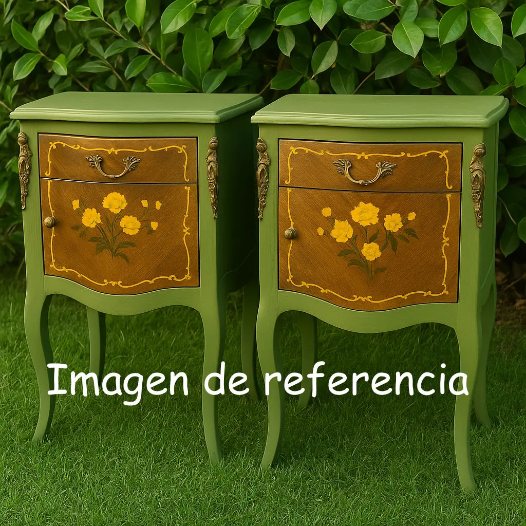 Pareja de Veladores Luis XV con Bronces Originales