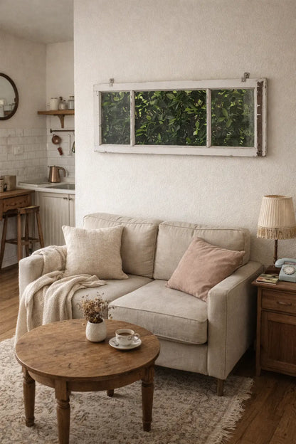 Ventana Vintage con Espejo 3 Espacios - 1.37 x 50 cm