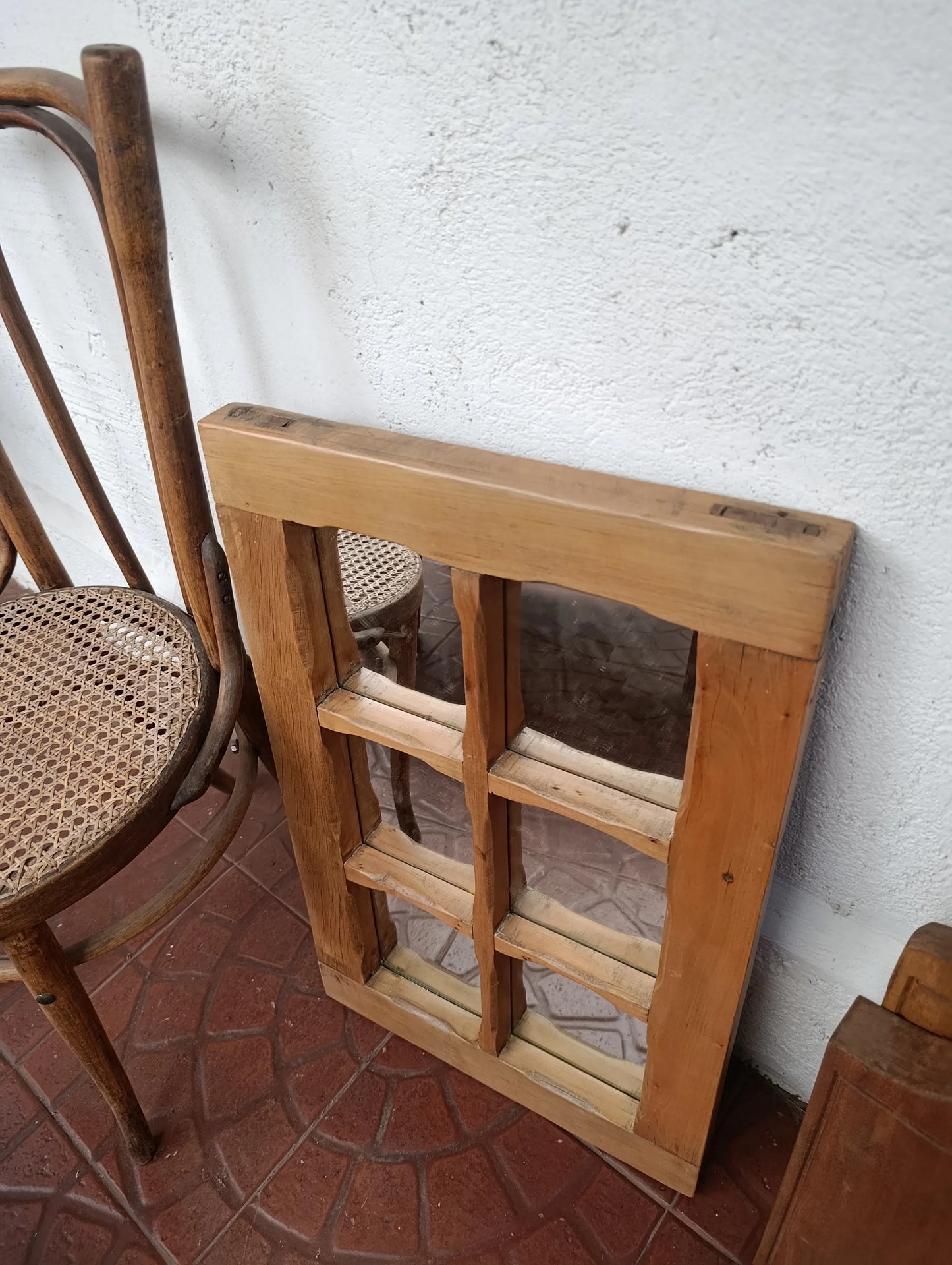 Espejo Ventana de Madera Rescatada | 6 Cuadrantes