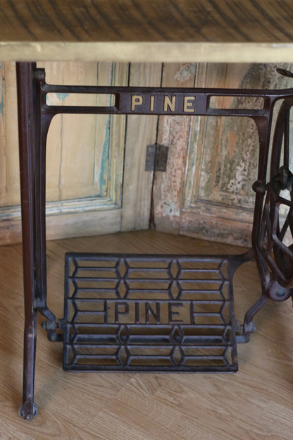 Mueble Base Máquina de Coser Antigua Pine - Lavamanos/Arrimo/Mesita