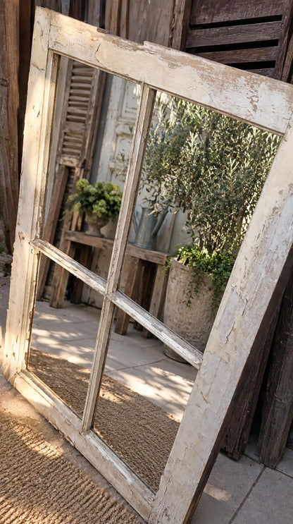 Espejo Ventana Antigua Recuperada | 92 × 142 cm