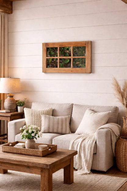 Ventana Antigua con Espejo 70x45 cm - Decorativa Reutilizada