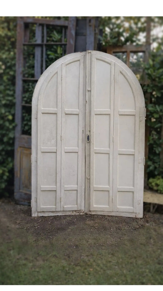 Ventana de Medio Punto con Postigos Dobles - Restauración a Pedido (1.75 x 1.24 m)